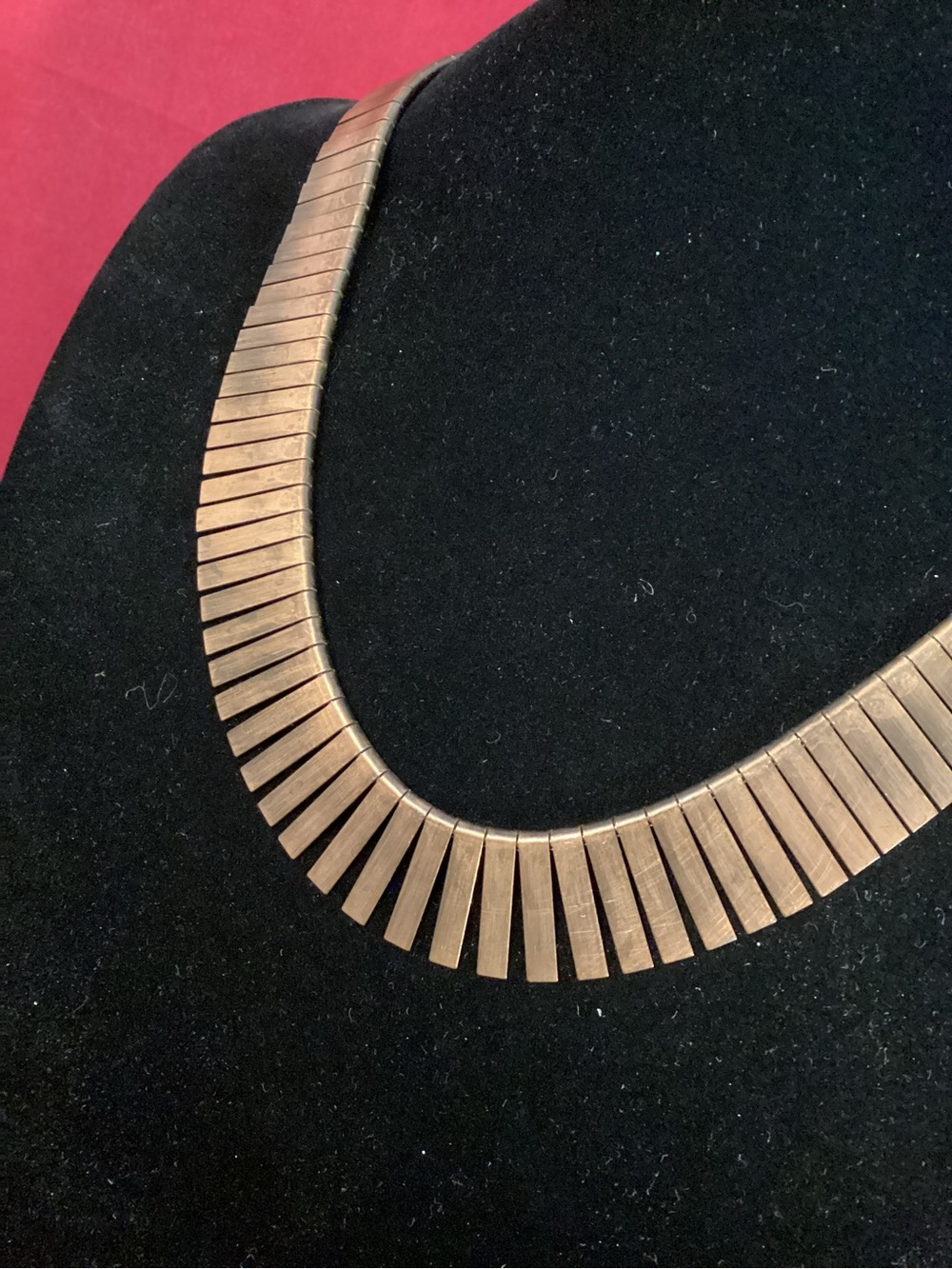 Copper-Tone Ribbed Collar Necklace - Picture 2 of 5